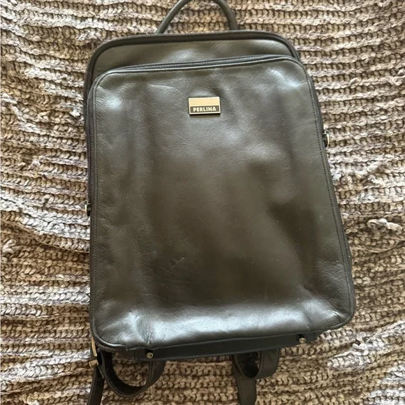 Perlina | Bags | Perlina Black Leather Backpack | Poshmark display picture 2
